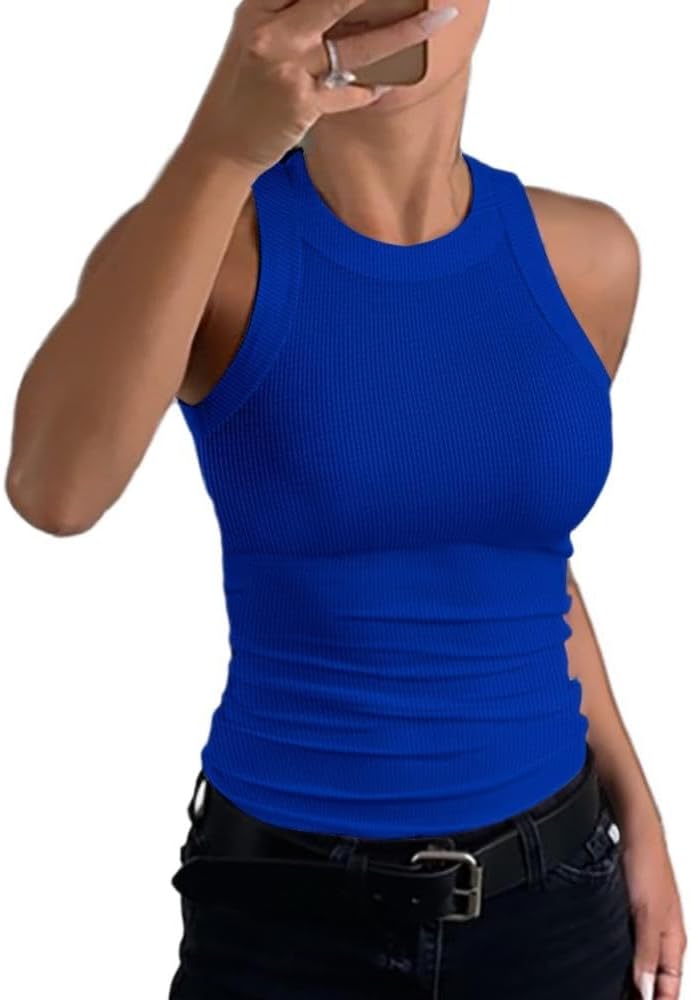 Karnz | Damen Rippen-Rückenfreies Tanktop