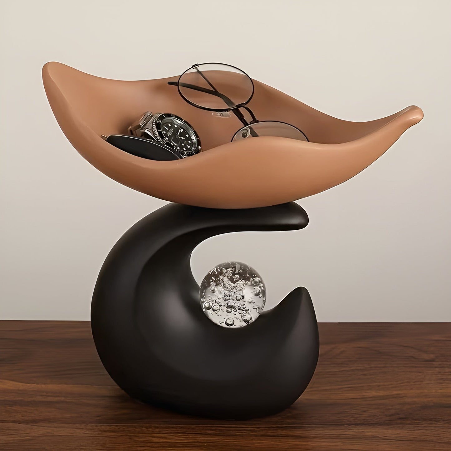 Organizer-Tablett aus Kunstharz – Modernes Wellendesign | Stilvolle Aufbewahrung für Schlüssel, Brille und Schmuck
