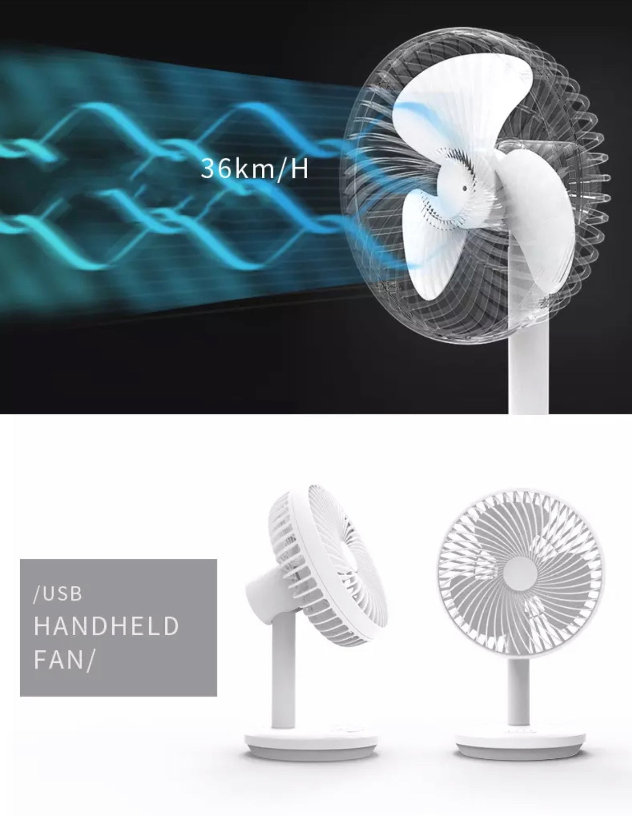 Wiederaufladbarer Mini USB Schreibtischventilator | Karnz