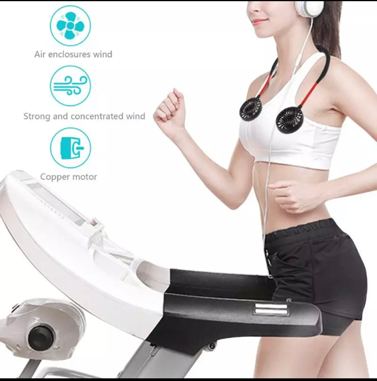 USB Tragbarer Ventilator Kalter Ventilator Hände Freier Halsventilator Hängend Wiederaufladbarer Mini Sport Ventilator | Karnz