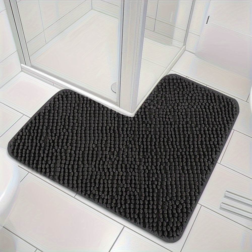 Karnz | Eck-Badematte Lunava | L-Form für Dusche & Ecke | Rutschfest & Weich | 40x40x80 cm