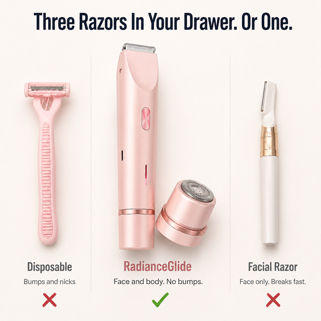 RadianceGlide 2-in-1 Damen-Rasierer Gesicht & Körper | Karnz