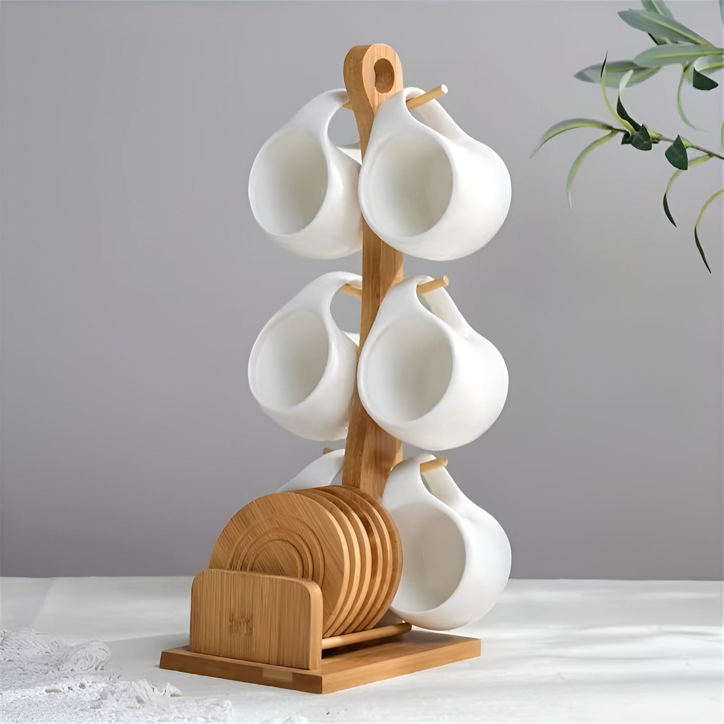 Keramische Kaffeetasse Set mit Untertasse und Ständer – Stilvoll und Dekorativ | Perfekt für Café und Zuhause | Karnz