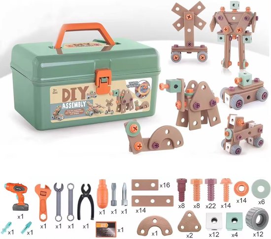 Karnz | Junior Builder Pro | Kreativität entfalten – Komplette Werkzeugset für Kinder