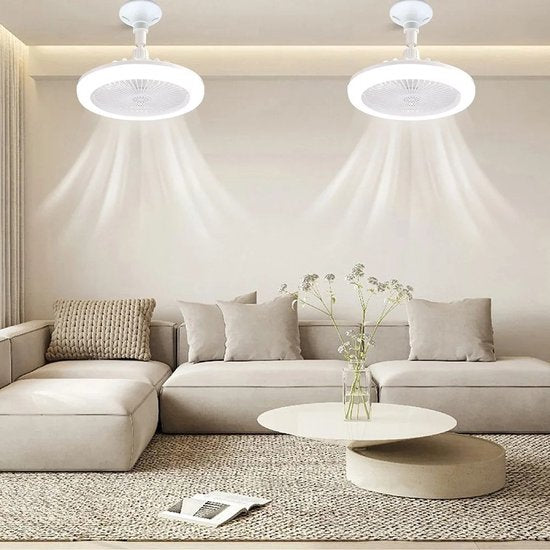 Energieeffizienter Deckenventilator mit LED-Beleuchtung und Fernbedienung | Passend für jede Lampenfassung