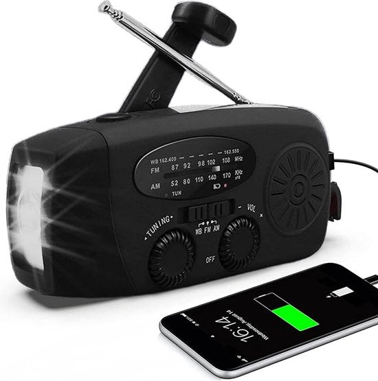 NoodRadio PowerSafe Mini – Kompakte Notfallradio mit Taschenlampe und Powerbank | Karnz