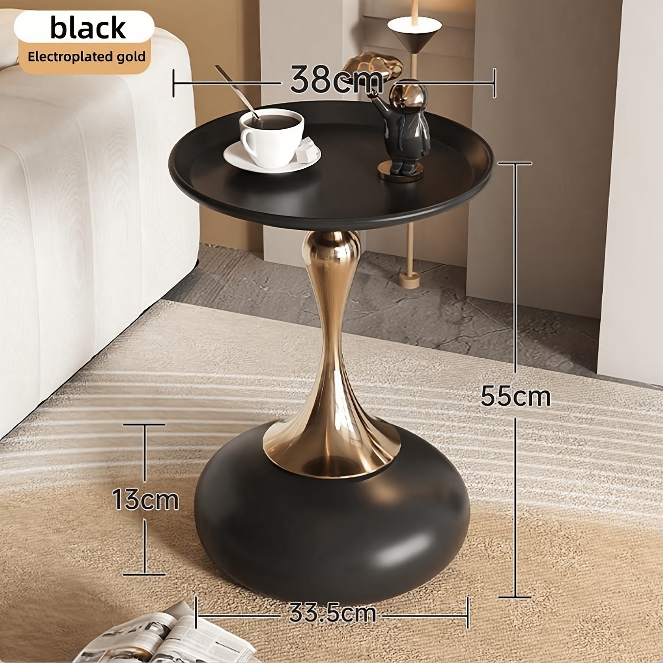 Moderner Seitenschrank mit keramischem Sockel und Metallbeinen – 55 cm hoch | Karnz