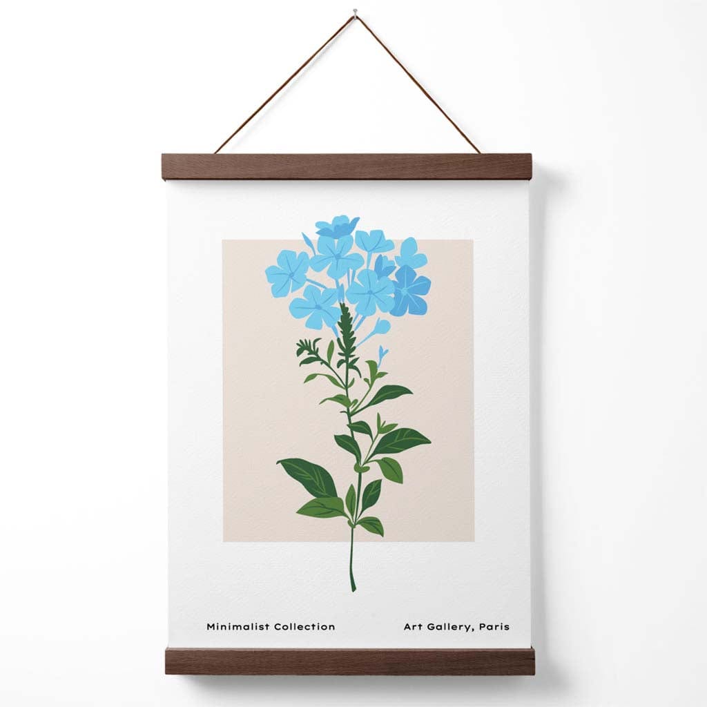 Schlichtes Poster „Blaues Vergissmeinnicht“ mit Aufhänger