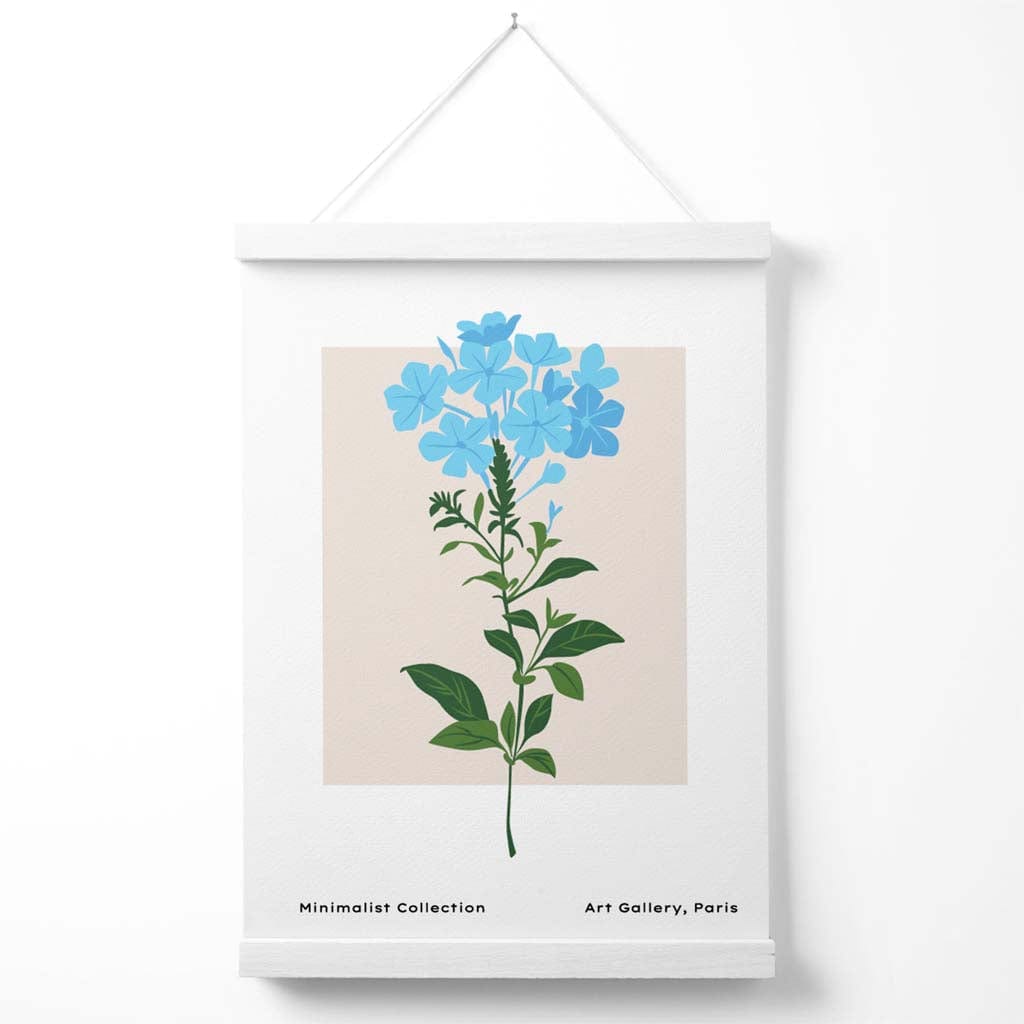 Schlichtes Poster „Blaues Vergissmeinnicht“ mit Aufhänger