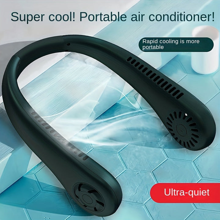 1pc Hände-frei Tragbarer Halsventilator - Wiederaufladbar, bladlos und USB-betrieben - Perfekt für Büro und Reisen | Karnz