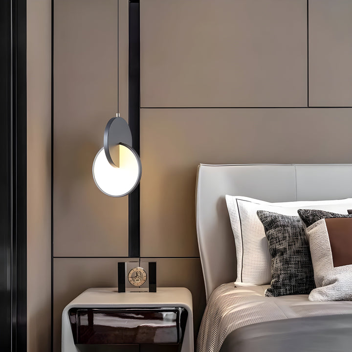 Moderne skandinavische LED-Pendelleuchte mit rundem Rahmen und warmem Glühen Karnz