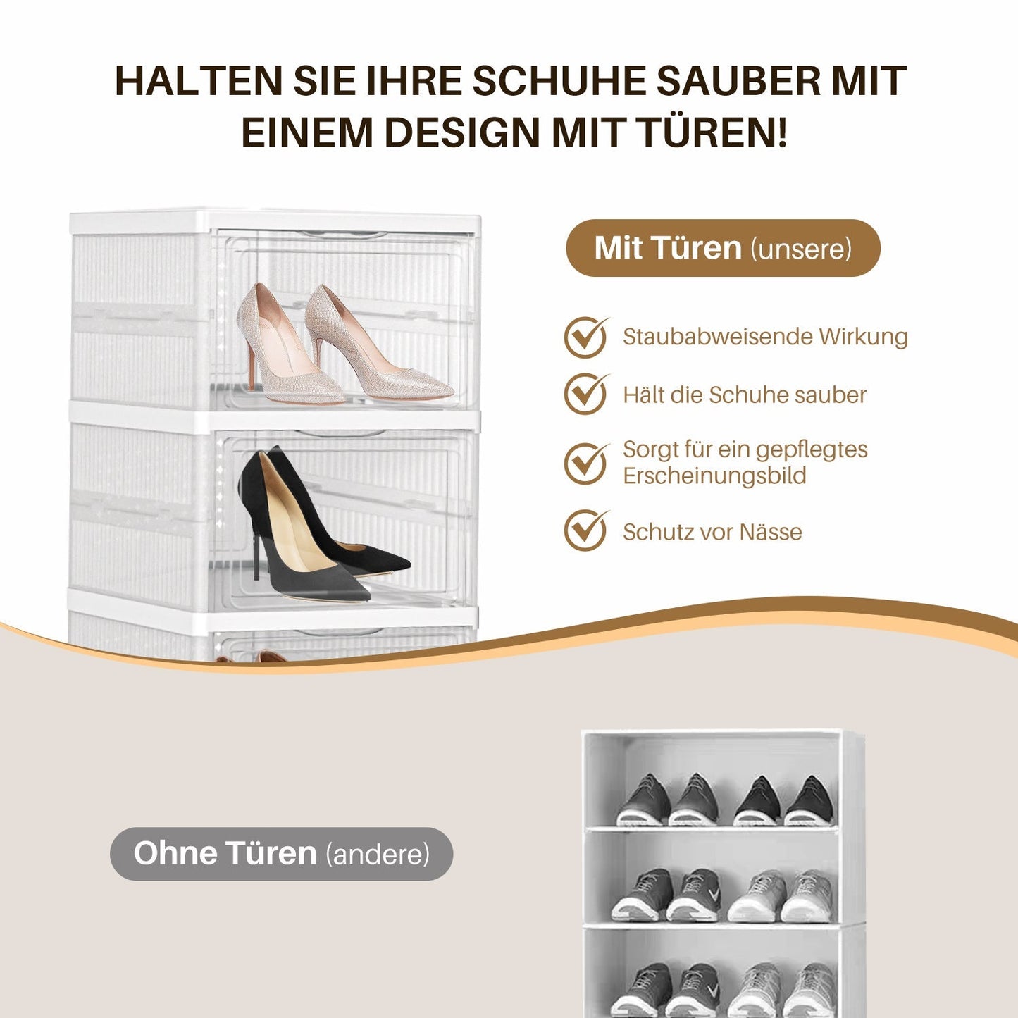6 Ebenen Schuhboxen Aufbewahrungsbox Stapelbar | Karnz