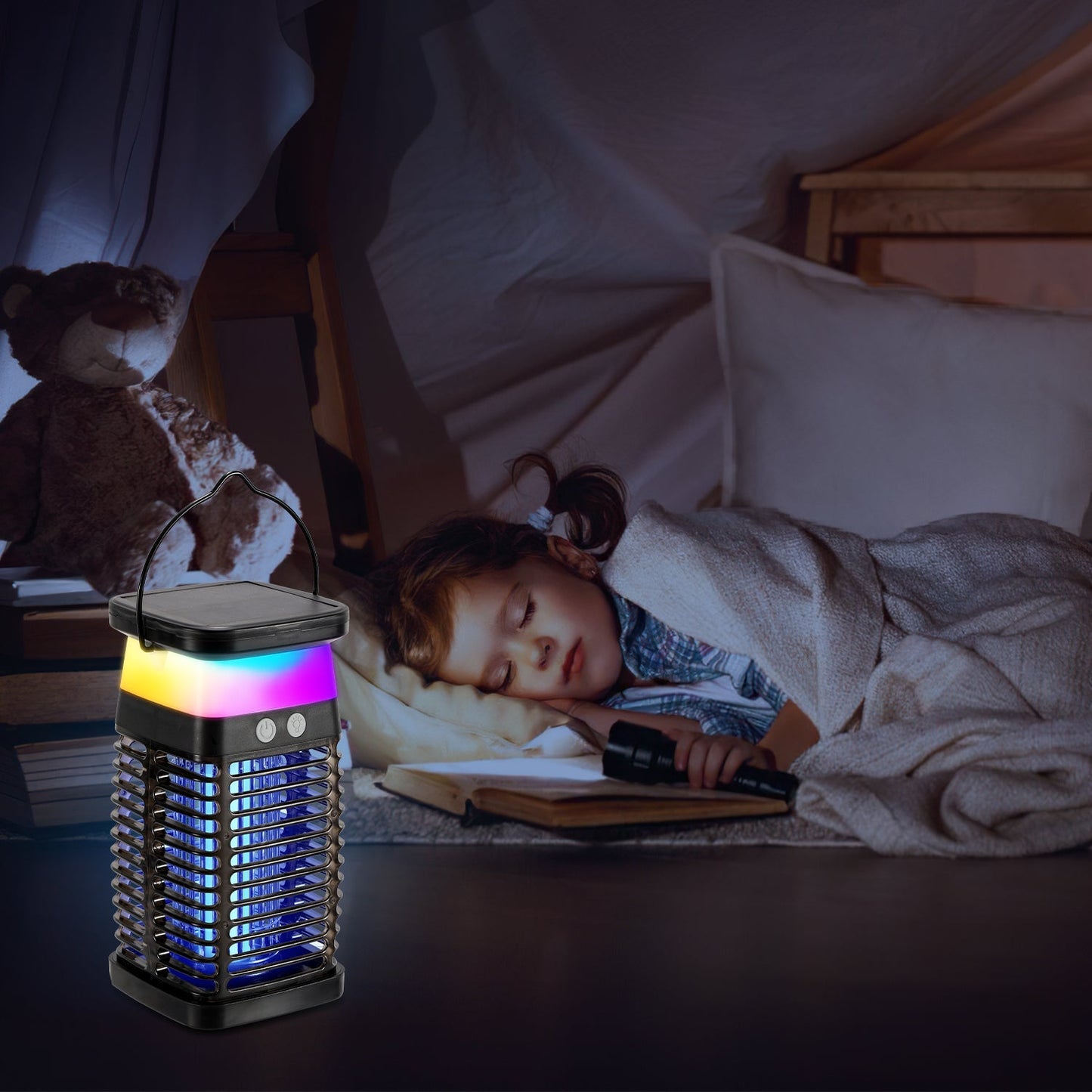 Solar Mückenabwehr-Lampe UV-Licht Mückenlampe RGB | Karnz