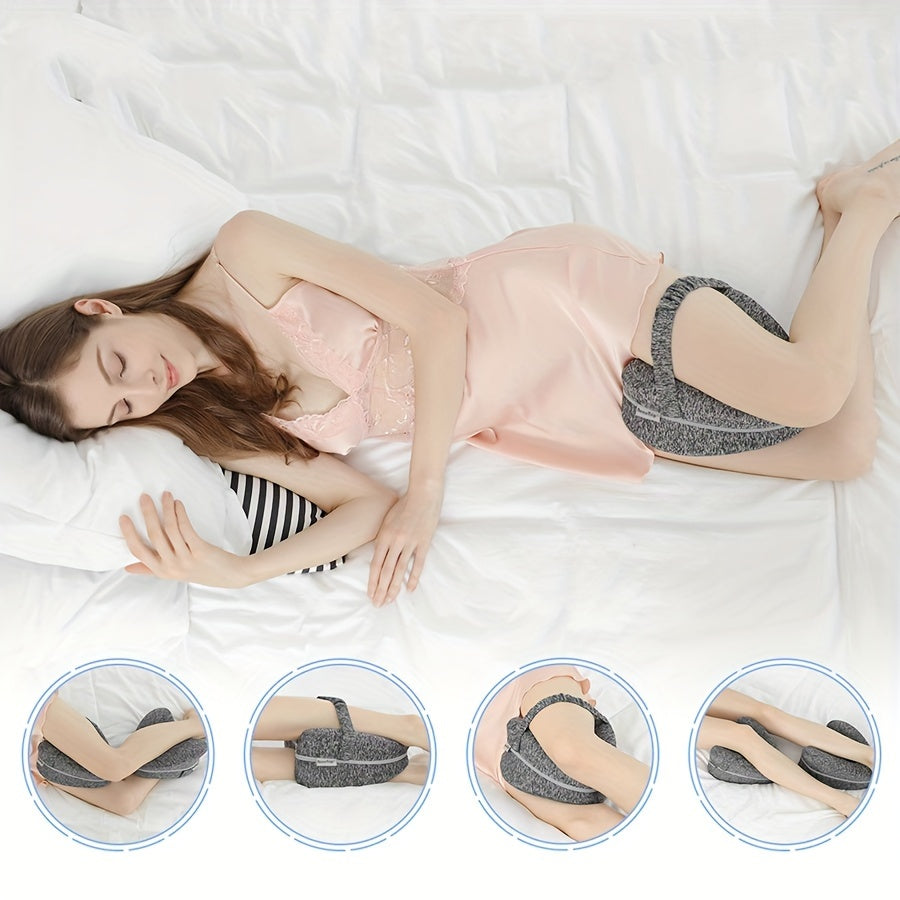 Ergonomisches Kniekissen für Seitenschläfer - Stützend aus Memory-Schaum mit waschbarem Bezug | Karnz