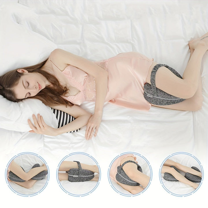 Ergonomisches Kniekissen für Seitenschläfer - Stützend aus Memory-Schaum mit waschbarem Bezug | Karnz