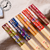 Japanische botanische handgefertigte Bambus-Esstäbchen Set aus 5 | Karnz
