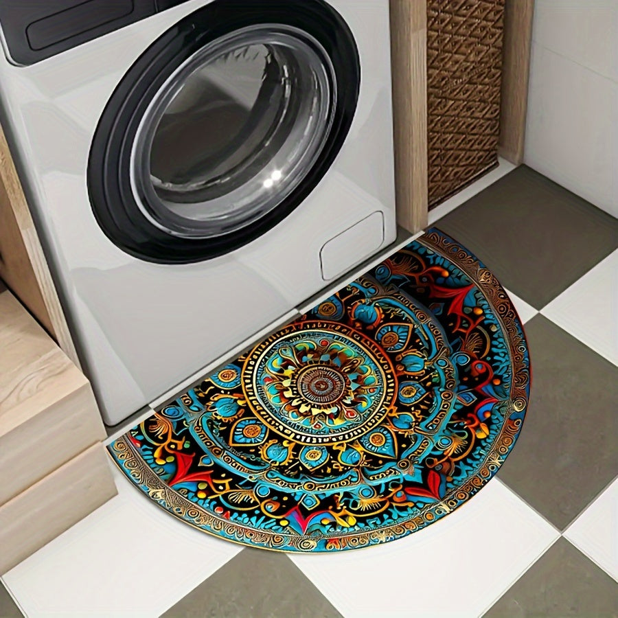Fußmatte, halbrunder Teppich mit Mandala-Muster