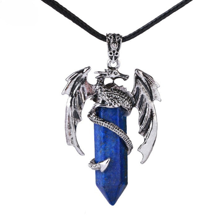 Karnz | Bohemian Stil Natürlicher Mystischer Edelstein Drachenanhänger