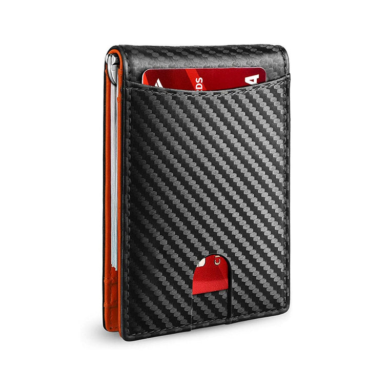 Slim RFID-Geldbörse für Herren | Kartenetui aus Leder | Schwarz