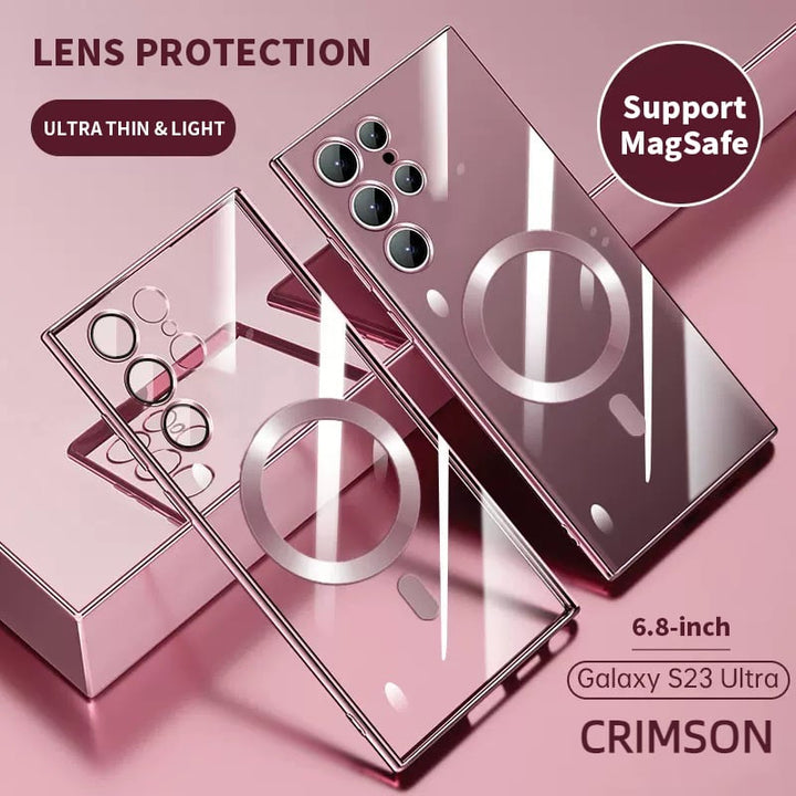 Transparente Luxus-Beschichtung Magnetische Abdeckung für Samsung