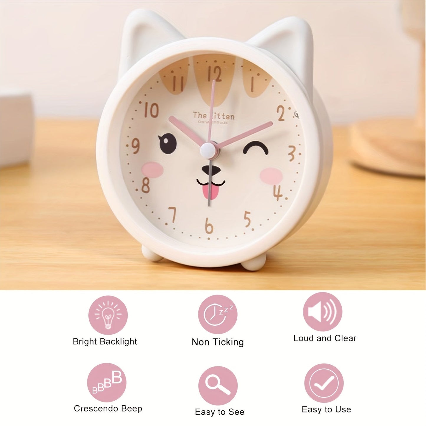 Kinderwecker mit Nachtlicht – Leise, Hasenmotiv & Kompaktes Design