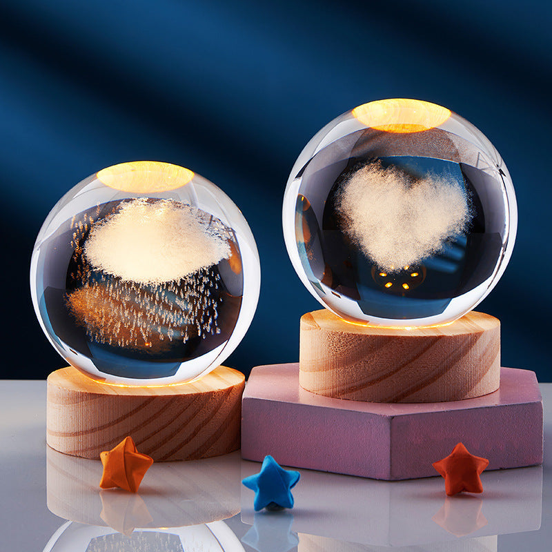 CrystalLight – 3D-Kristall-Nachtlampe mit LED-Beleuchtung | Stimmungsbeleuchtung für Schlaf- oder Wohnzimmer