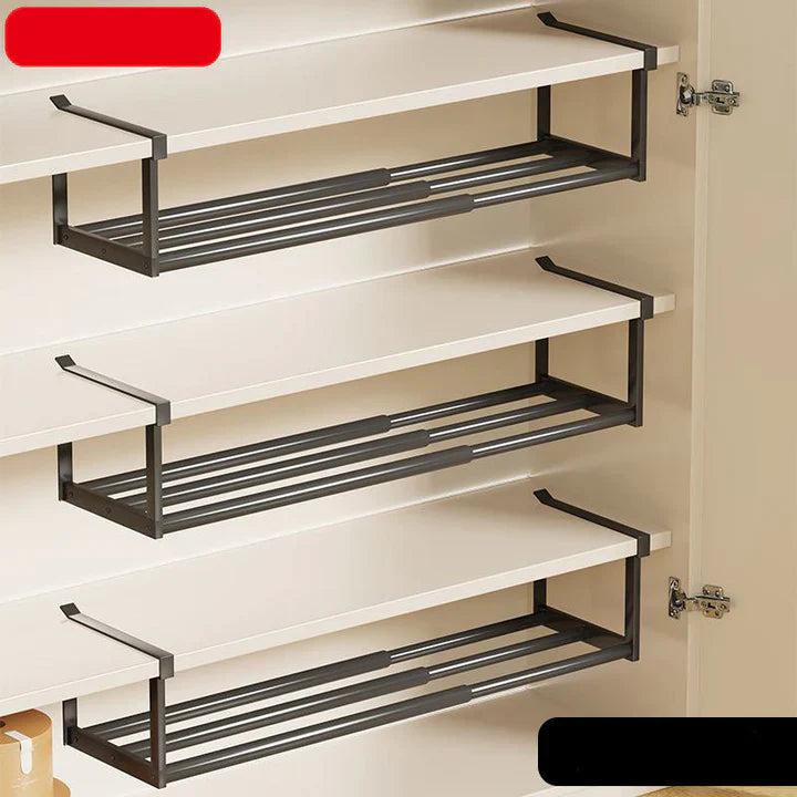 Unter-Regal-Ablage ohne Bohren – verstellbar 30–50 cm | Karnz