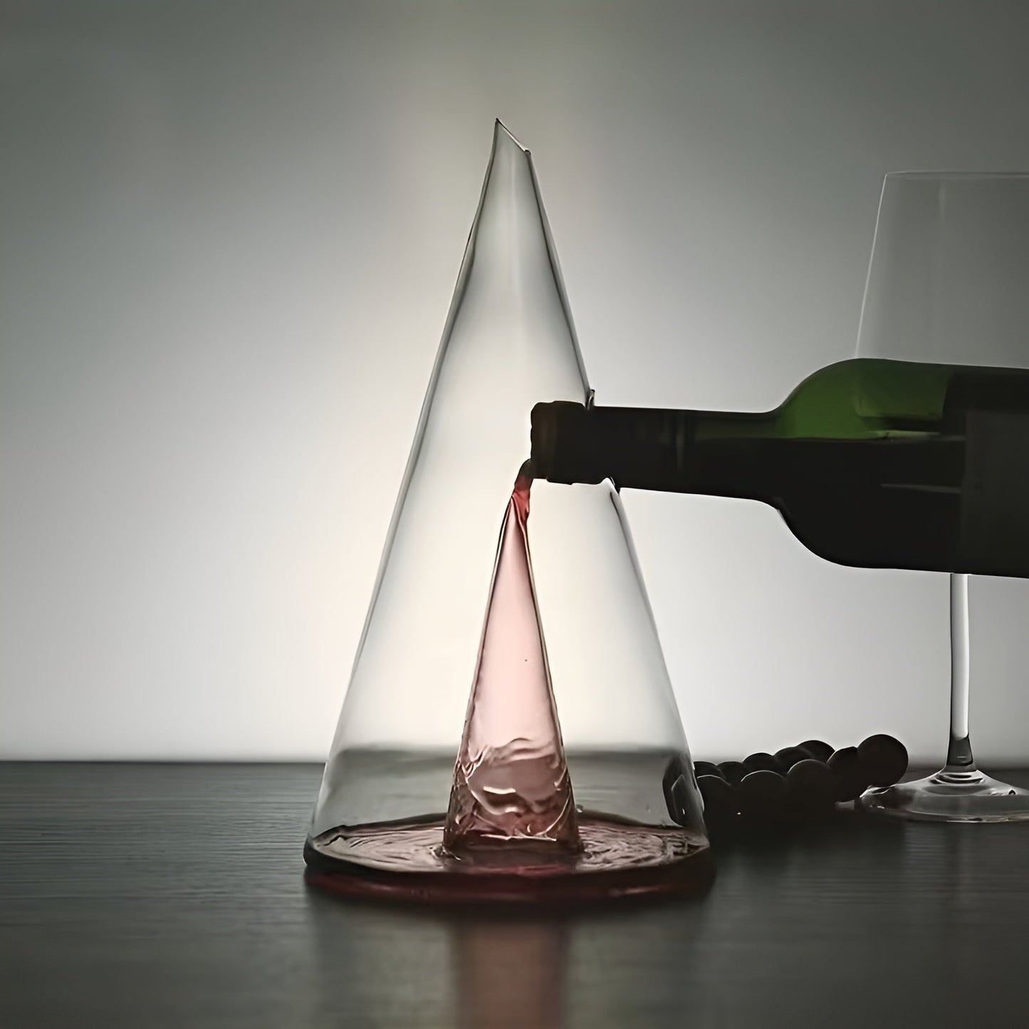 Rotweinkaraffe aus Glas – Stilvolle Belüftung durch Wasserfall-Ausgießfunktion | Inklusive Kühlbehälter
