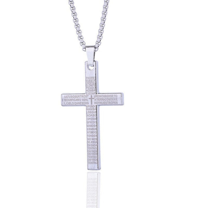 Graviertes Vaterunser Kreuz Halskette Karnz