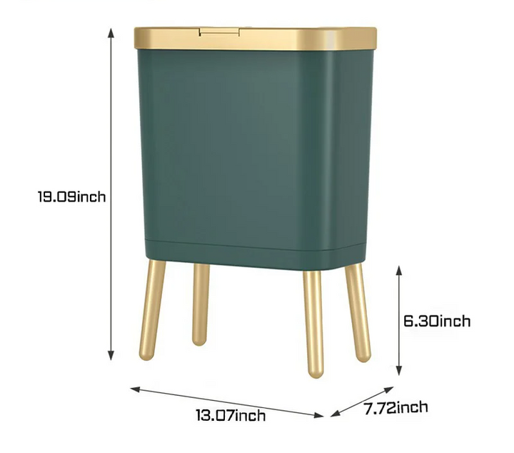 GoldenSlim Moderner Mülleimer mit Deckel Karnz