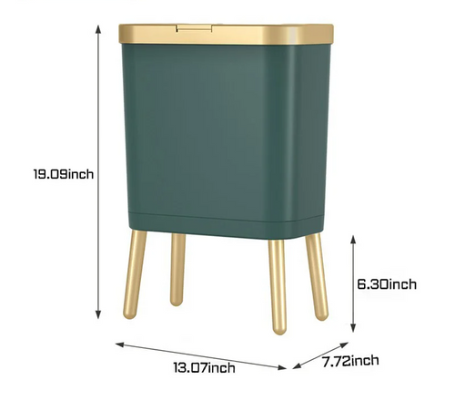 GoldenSlim Moderner Mülleimer mit Deckel Karnz