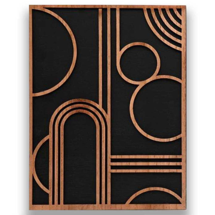 Abstrakte geometrische Holzwandkunst, 30 x 40 cm