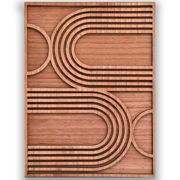 Abstrakte geometrische Holzwandkunst, 30 x 40 cm