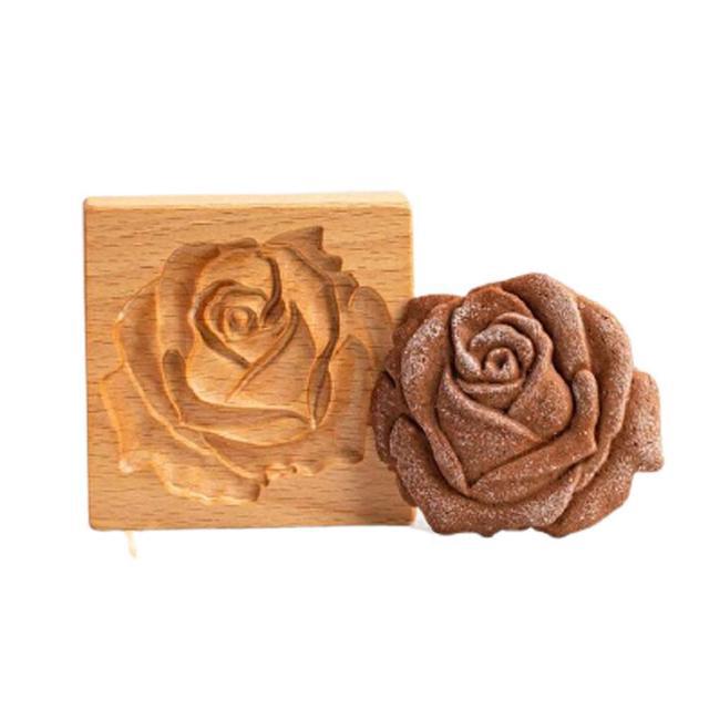 Keksausstecher-Set aus Holz | Gravierte Gebäckstempel | Lebkuchen- und Kekspresse