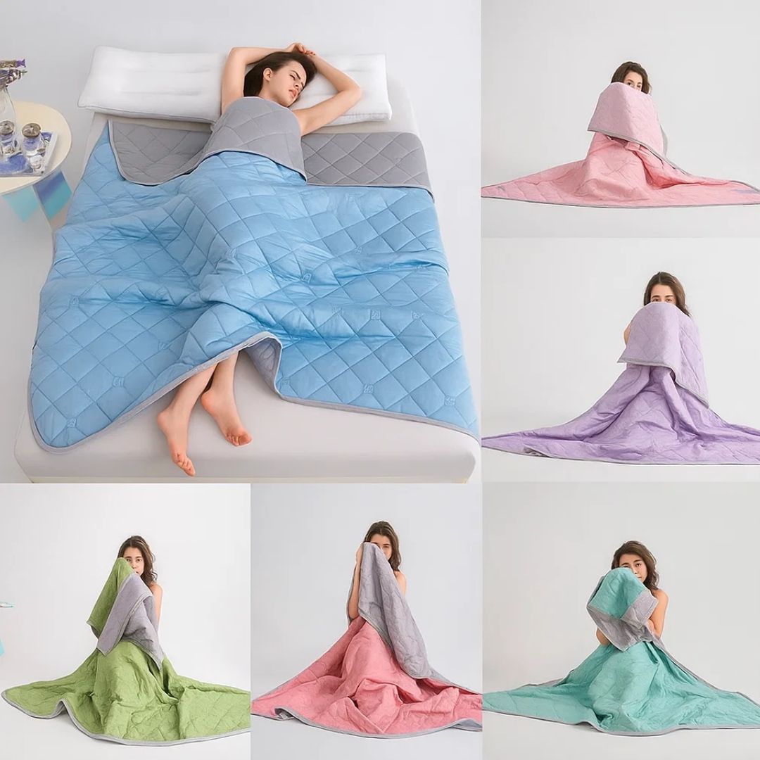 SilkCool | Kühlende Decke – Sofortige Kühlkomfort – Hypoallergene Seidenfaser – Überhitzungsprävention – Linderung bei Nachtschweiß empfindlicher Haut Karnz