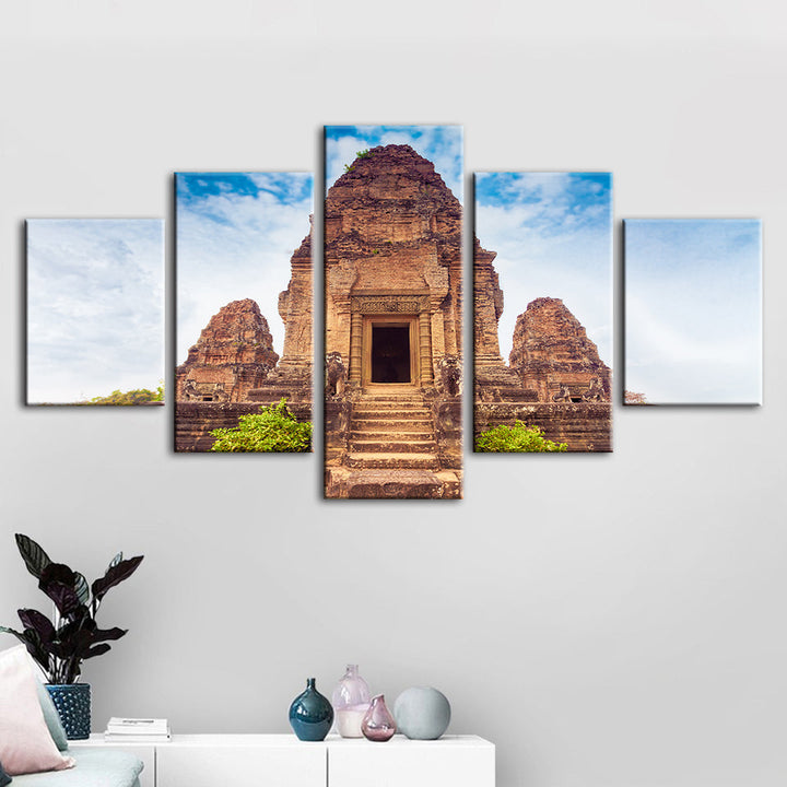 Antiker Tempel 5 Teile - Leinwand Wandkunst Gemälde