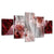 5 Teile Rot Weiß Ombre Hintergrund Pink Blume - Leinwand Wandkunst Gemälde