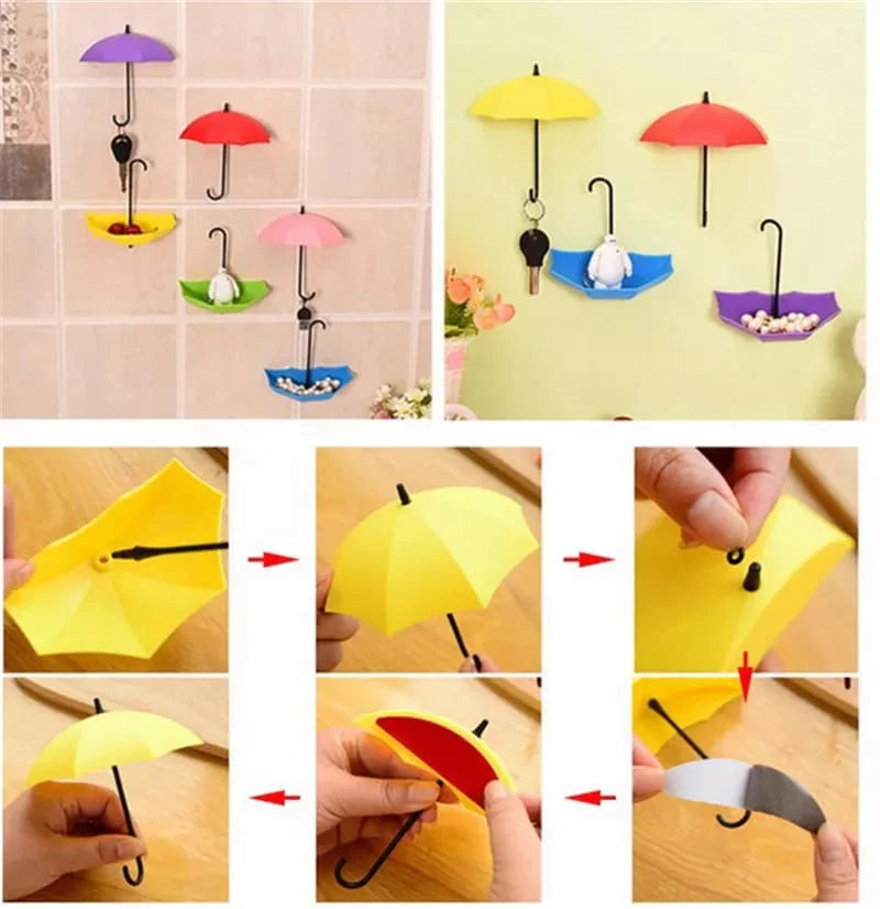 3 Stück Regenschirmhaken Set Karnz