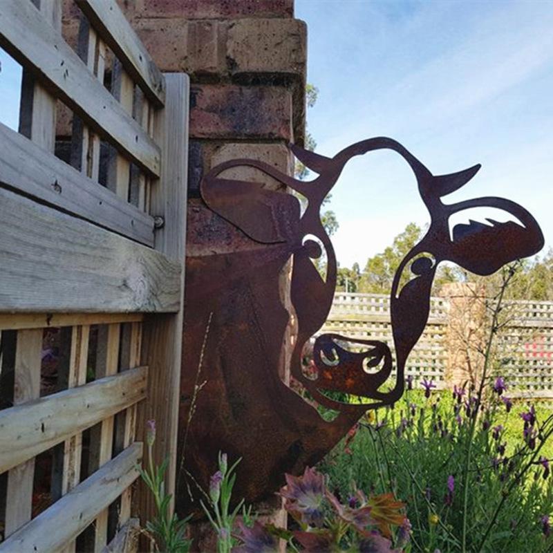 Outdoor Garten Bauernhof Spionierende Ziege Metall Kunstwerk Innen Deko | Karnz