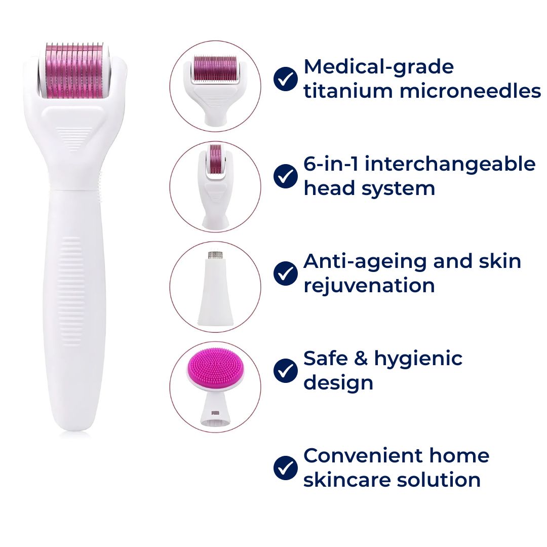 DermaGlow Mikronadel Derma Roller Set – Anti-Aging – Titan Nadeln – Hauspflege für Frauen Karnz