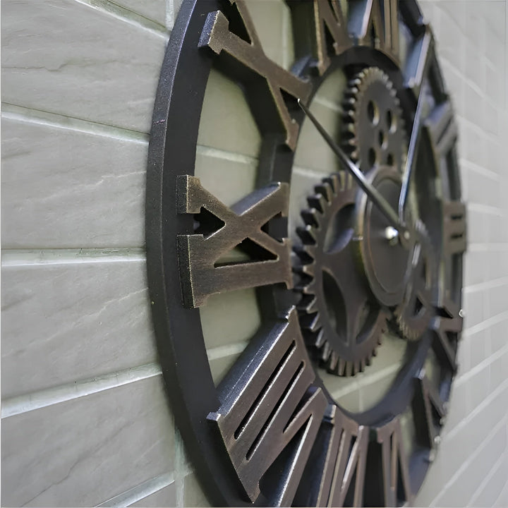 Wanduhr im Zahnraddesign – Industrieller Look für stilvolle Wanddekoration