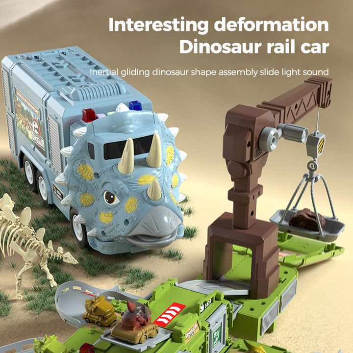 Neues Dinosaurier Transformations Ingenieur Lkw Schienen Spielzeugset Karnz