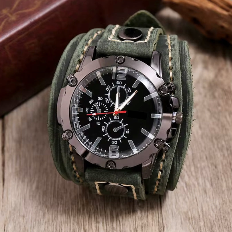 Klassische Lederarmbanduhr
