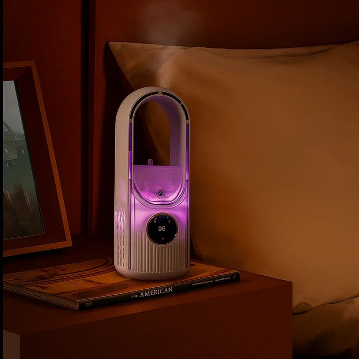CoolMist | Tragbarer Luftkühler Luftbefeuchter – Einstellbarer leiser Nebel – Kompakt USB betrieben – Persönlicher Schreibtisch- und Nachttischkomfort für ganztägige Frische Karnz