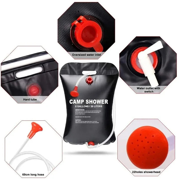 Tragbare solarbeheizte Campingduschtasche | Karnz