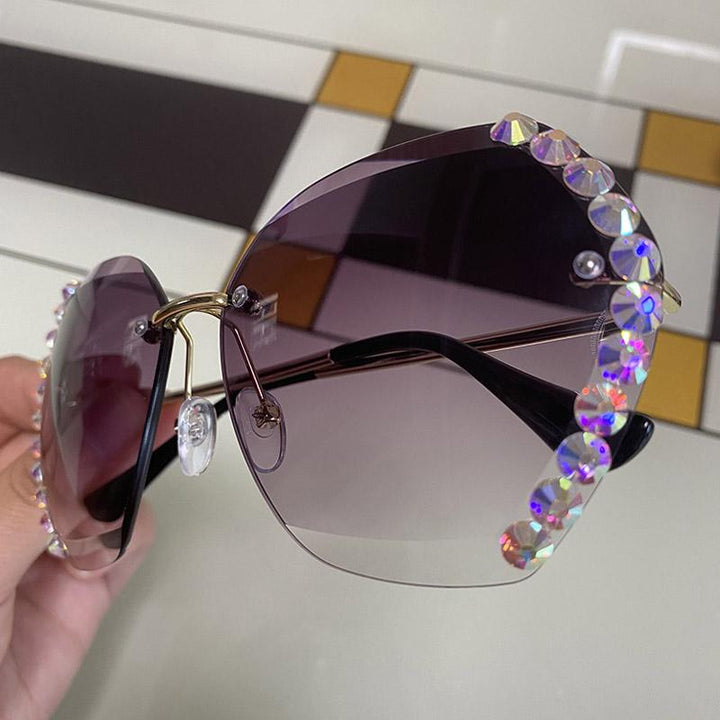 Randlose Sonnenbrille mit Kristall | Karnz