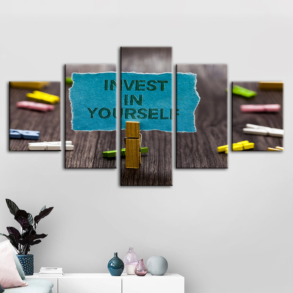 Investiere in dich selbst 5 Teile - Leinwand Wandkunst Malerei
