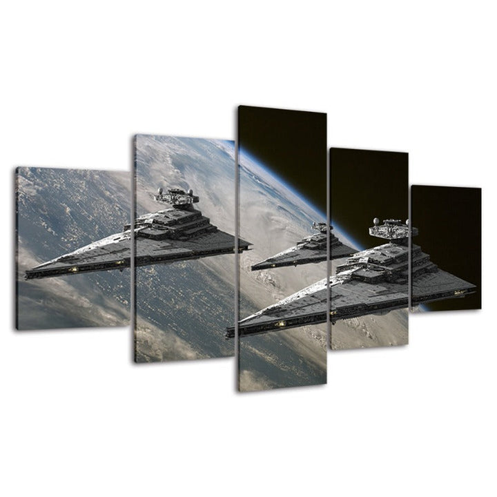 5 Stück Fantastische Aussicht aus dem Weltraum - Leinwand Wandkunst Gemälde