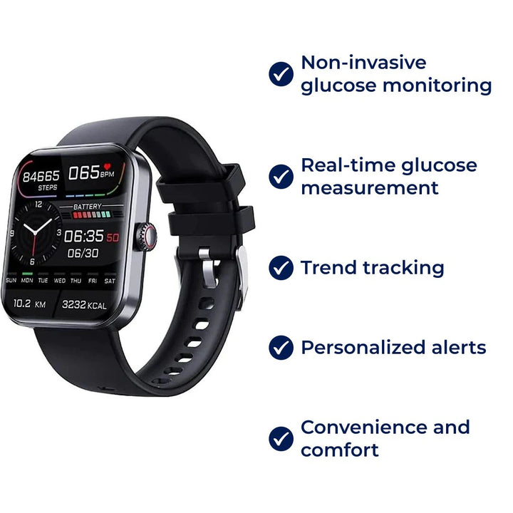 Glucowatch | Nicht-invasive Blutzucker-Smartwatch – Echtzeitüberwachung, Trendverfolgung & personalisierte Benachrichtigungen Karnz