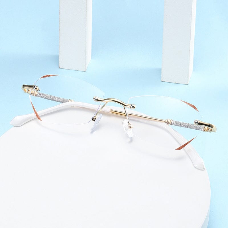 Modische randlose Anti-Blaulicht Lesebrille